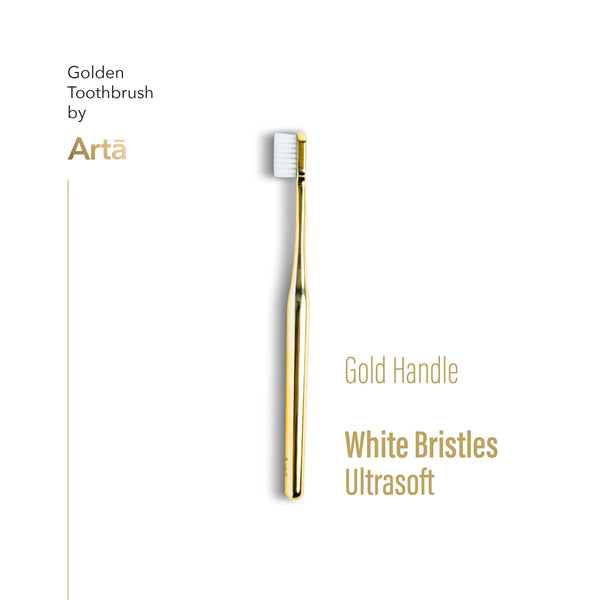 Arta Ultra Soft Golden Toothbrush with White Bristles 1 Pc