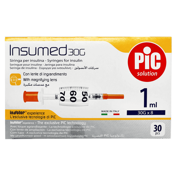 Pic Insumed Syringe 30Gx8MM 30's
