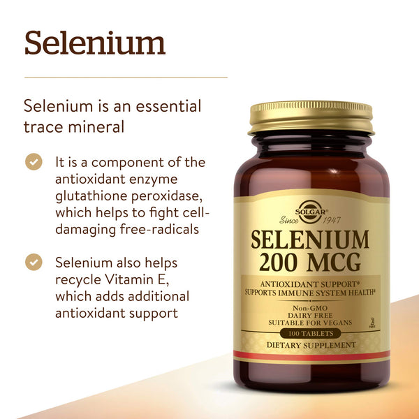 Solgar Selenium 200 Mg Yeast Free 100 Tablets