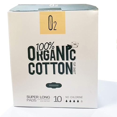 O2 Organic Cotton Super Long Pads 10 Pcs