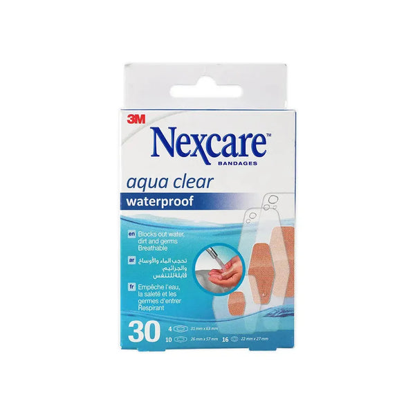Nexcare Aqua Clear Waterproof Bandages Assorted 30'S