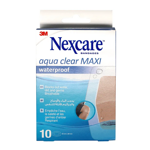 Nexcare Aqua Clear Maxi Waterproof Bandages 60*88 mm 10'S