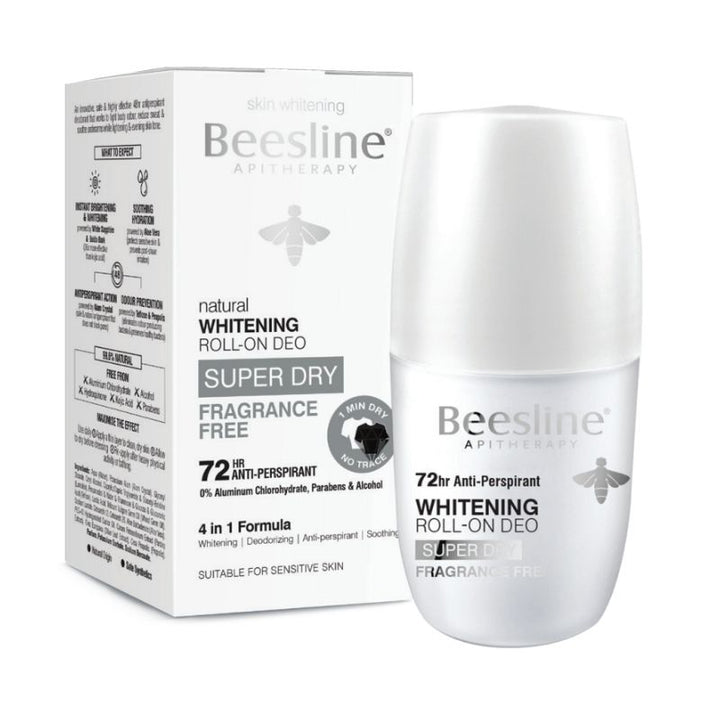 Beesline 72 Hrs Roll On Deo Whitening Super Dry Fragrance Free 50Ml