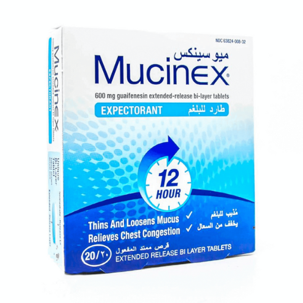 Mucinex 600 mg. Tab 20's
