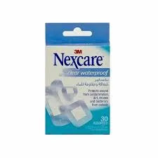 3M Nexcare Clear Water Proof Assorted 30's