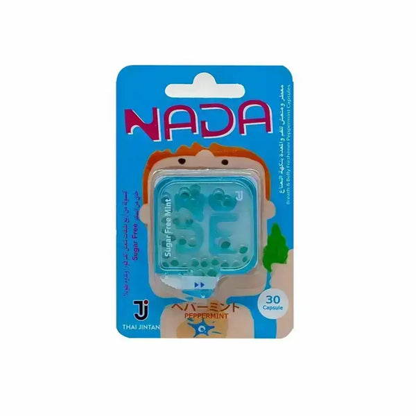 منعش النفس والبطن من نادا خالي من السكر - 30 كبسولة - نعناع